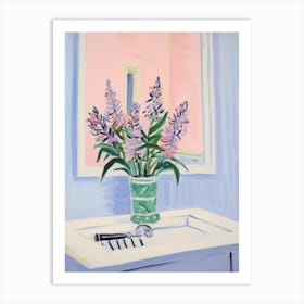 A Vase With Bleeding Heart, Flower Bouquet 3 Art Print