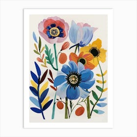 Painted Florals Anemone 1 Art Print