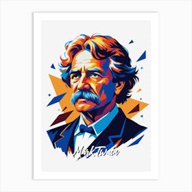 Mark Twain 02 Portrait WPAP Pop Art Art Print