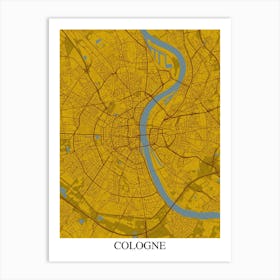 Cologne Yellow Blue Art Print