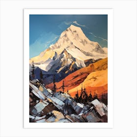 Nanga Parbat Pakistan 3 Mountain Painting Art Print