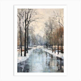 Winter City Park Painting Karlsaue Park Kassel 3 Art Print