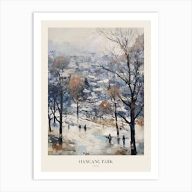 Winter City Park Poster Hangang Park Seoul 1 Art Print