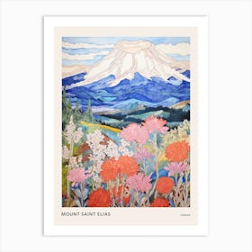 Mount Shasta United States Colourful Mountain Illustration Poster Art Print