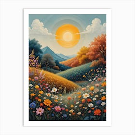 Sunset In The Meadow Art Print