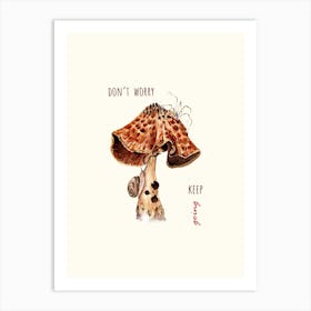 Fungus Mushroom, Snail and Spider (Watercolor) Art Print