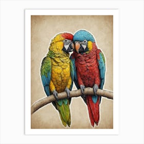 Two Parrots 2 Art Print