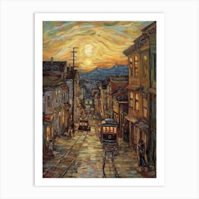 San Francisco Van Gogh Style 4 Art Print