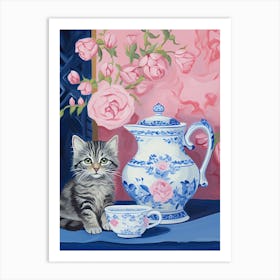 Animals Having Tea   Cat Kittens 7 Art Print