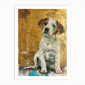 Puppy Dog Gold Effect Collage 2 Art Print