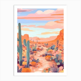 Colourful Desert Illustration 1 Art Print