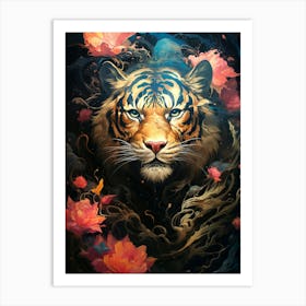 Floral Fantasy Tiger Art Print