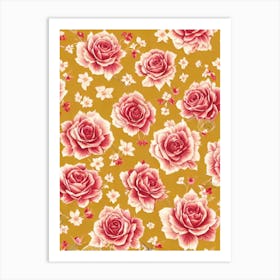 Rose Floral Print Warm Tones 2 Flower Art Print