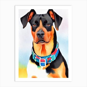 Manchester Terrier 3 Watercolour Dog Art Print