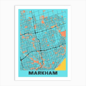 Markham City Map Art Print