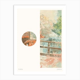 Nara Japan 3 Cut Out Travel Poster Art Print