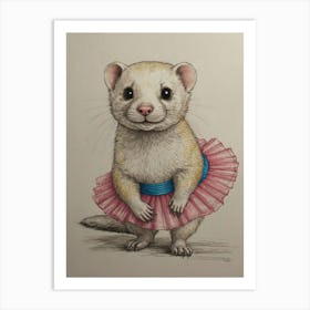 Ferret In A Tutu 3 Art Print