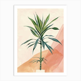 Dracaena Plant Minimalist Illustration 1 Art Print