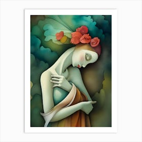 Woman In The Clouds 1 Art Print