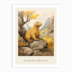 Beatrix Potter Inspired  Animal Watercolour Komodo Dragon Art Print