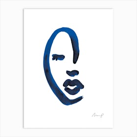 Blue Portrait 2 Art Print