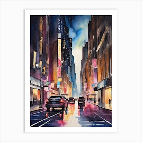 Night In New York City 2 Art Print