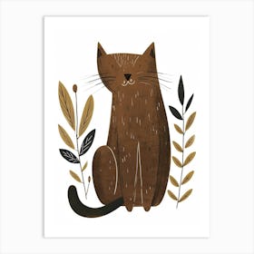 Havana Brown Cat Clipart Illustration 4 Art Print