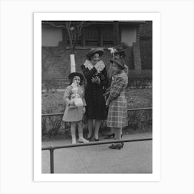 Group Of People Talking In Front Of Church, South Side Of Chicago, Illinois By Russell Lee Art Print