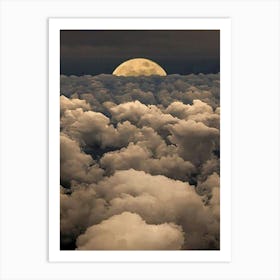 Full Moon Above Clouds Art Print