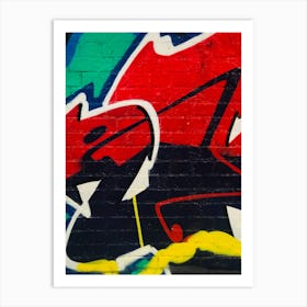 Red Graffiti Detail Art Print