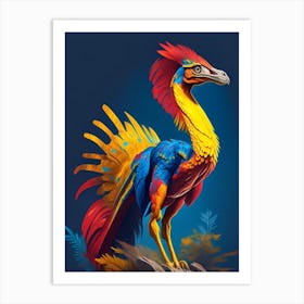 Oviraptor 1 Primary Colours Dinosaur Art Print