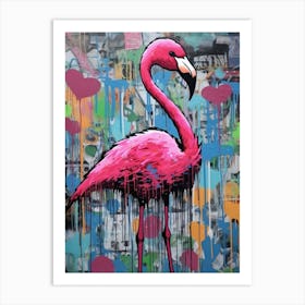 Flamingo Graffiti Art Print