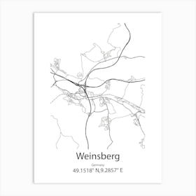 Weinsberg,Germany Minimalist Map Art Print