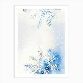 Snowflakes On A Field, Snowflakes, Minimalist Watercolour 2 Art Print
