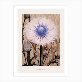 Flower Illustration Cornflower 3 Poster Art Print