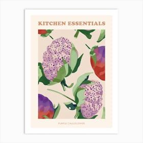 Purple Cauliflower Pattern Poster Art Print