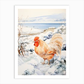 Winter Bird Painting Chicken 7 Art Print