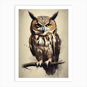 Whispers of Wisdom: The Owl’s Soliloquy Art Print