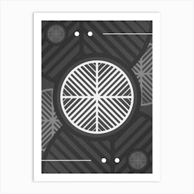 Abstract Geometric Glyph Array in White and Gray n.0086 Art Print