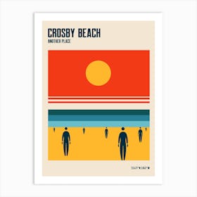 Crosby Beach Travel Poster Another Place Iron Men Liverpool Beach Art Print