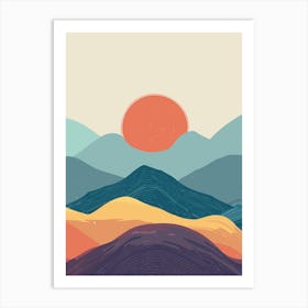 Abstract Sunset Over Serene Hills Art Print