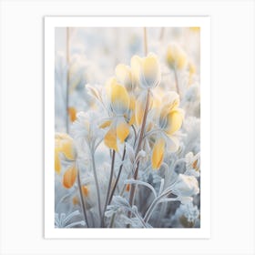 Frosty Botanical Winter Aconite 2 Art Print