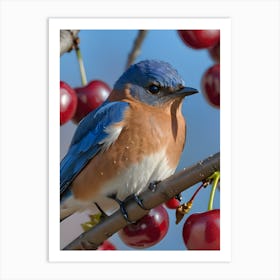 Eastern Bluebird-Reimagined 3 Art Print