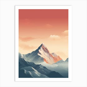 Mount Everest 4 Hiking Trail Landscape Art Print