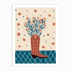 Mocha Cowboy Boot Poster