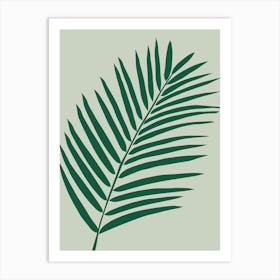 Tropical Palm Leaf Sage Green And Olive Green Art Print