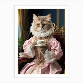 Cat In Renaissance Dress Art Print