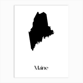 Maine Map Art Print