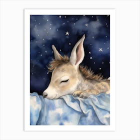 Baby Donkey 2 Sleeping In The Clouds Art Print