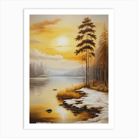 228.Golden sunset, USA. Art Print Art Print